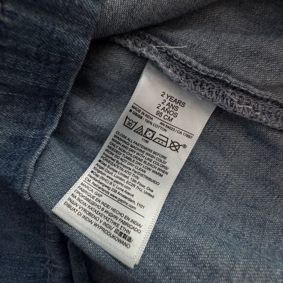 Gap Denim Bow Toddler Girl Dress - Size 2 yrs - Picture 2 of 4